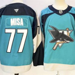 San Jose Sharks #77 Michael Misa Teal 2025 Alternate Stitched Hockey Jersey