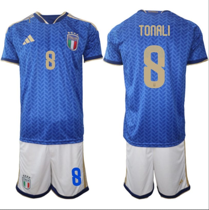 Sandro Tonali Jersey #8 Italy 2025-26 Blue Home Soccer Suit