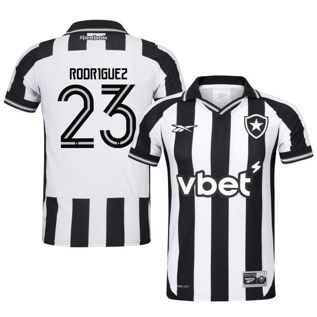 Santiago Rodriguez #23 Botafogo 2025-26 Home Jersey – Black White