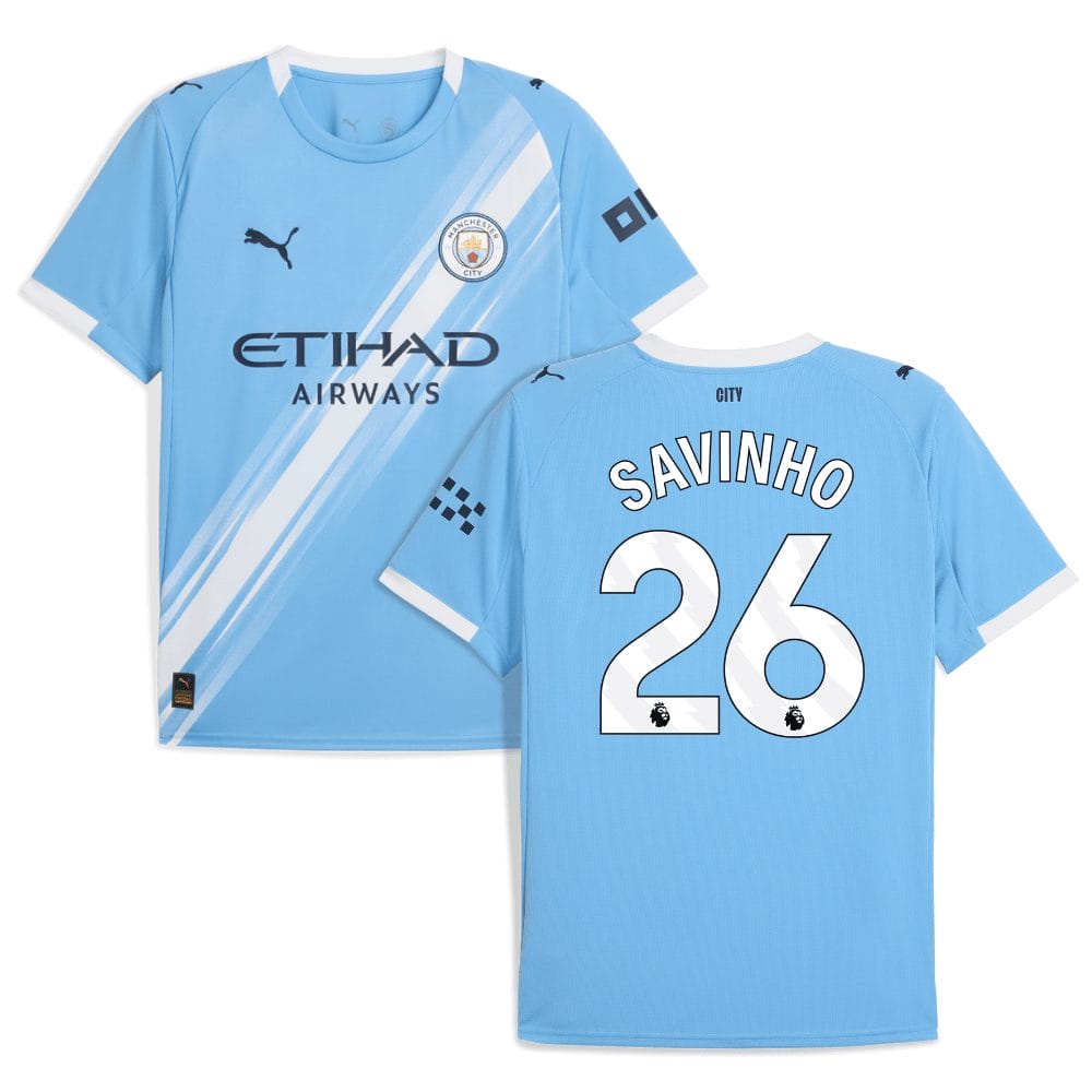 Savinho 26 Manchester City 2025-26 Home Men Jersey – Sky Blue