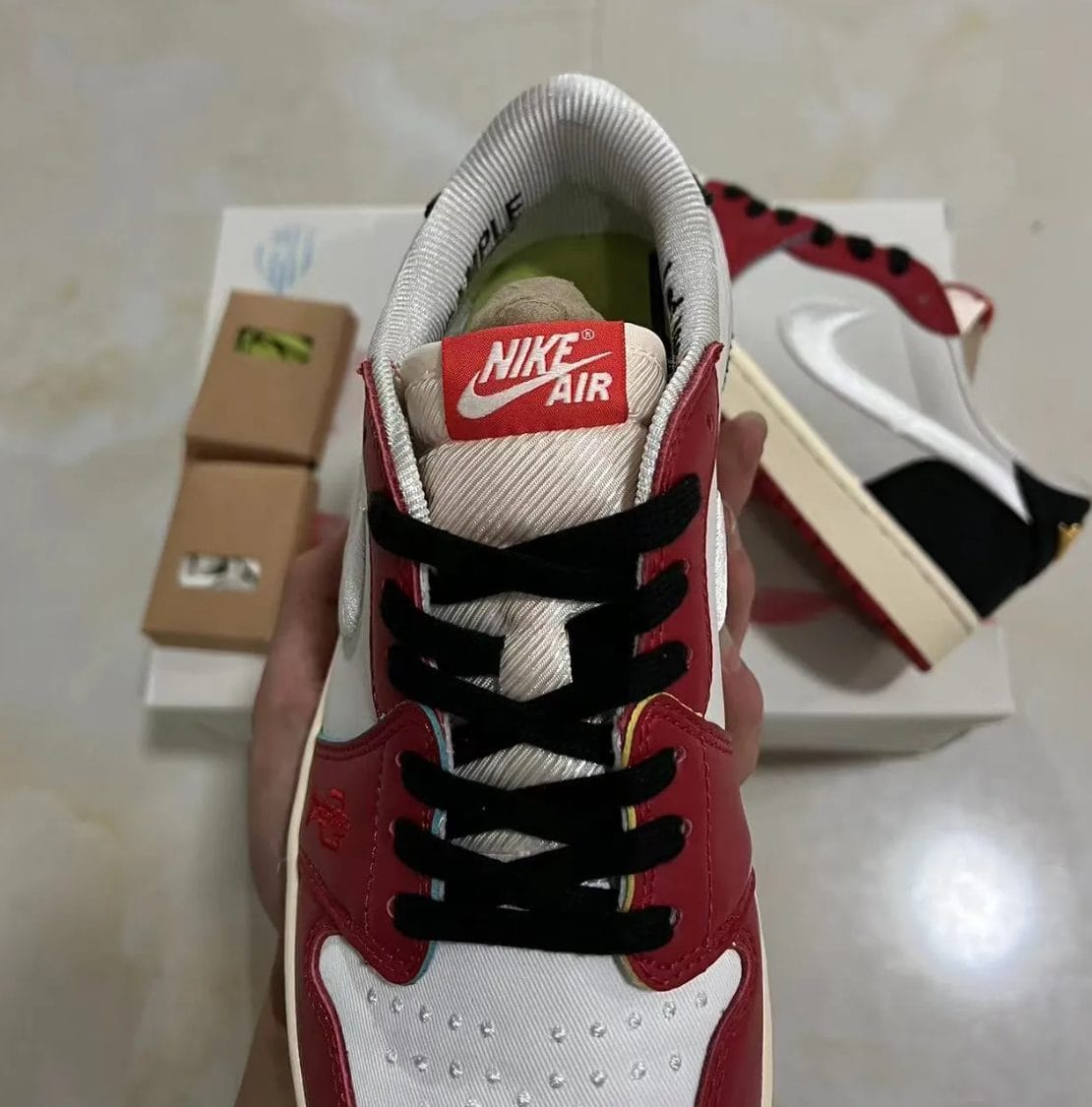 Trophy Room x Air Jordan 1 Low OG (White Swoosh) Shoes Sneakers - Image 13