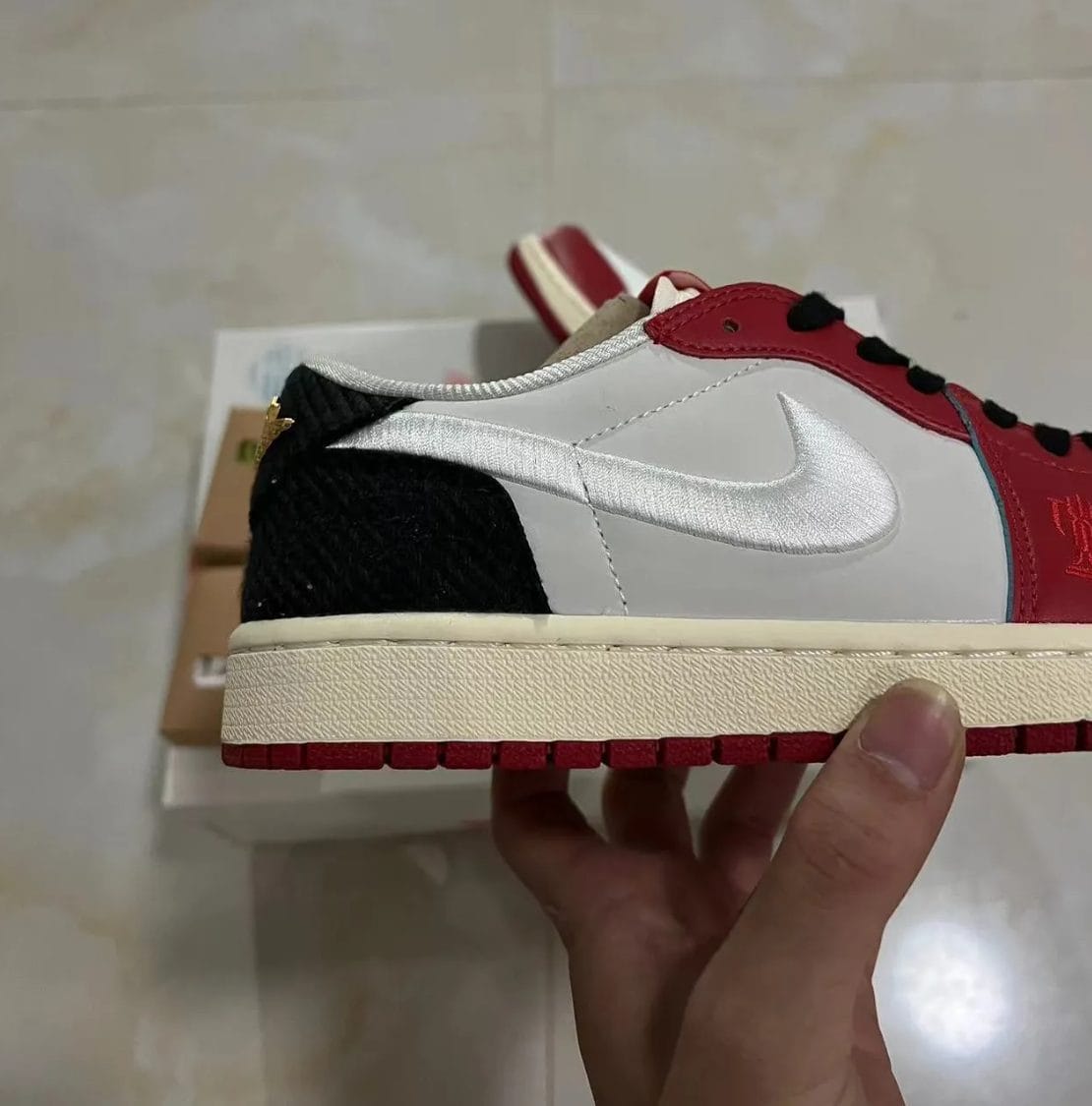 Trophy Room x Air Jordan 1 Low OG (White Swoosh) Shoes Sneakers - Image 14