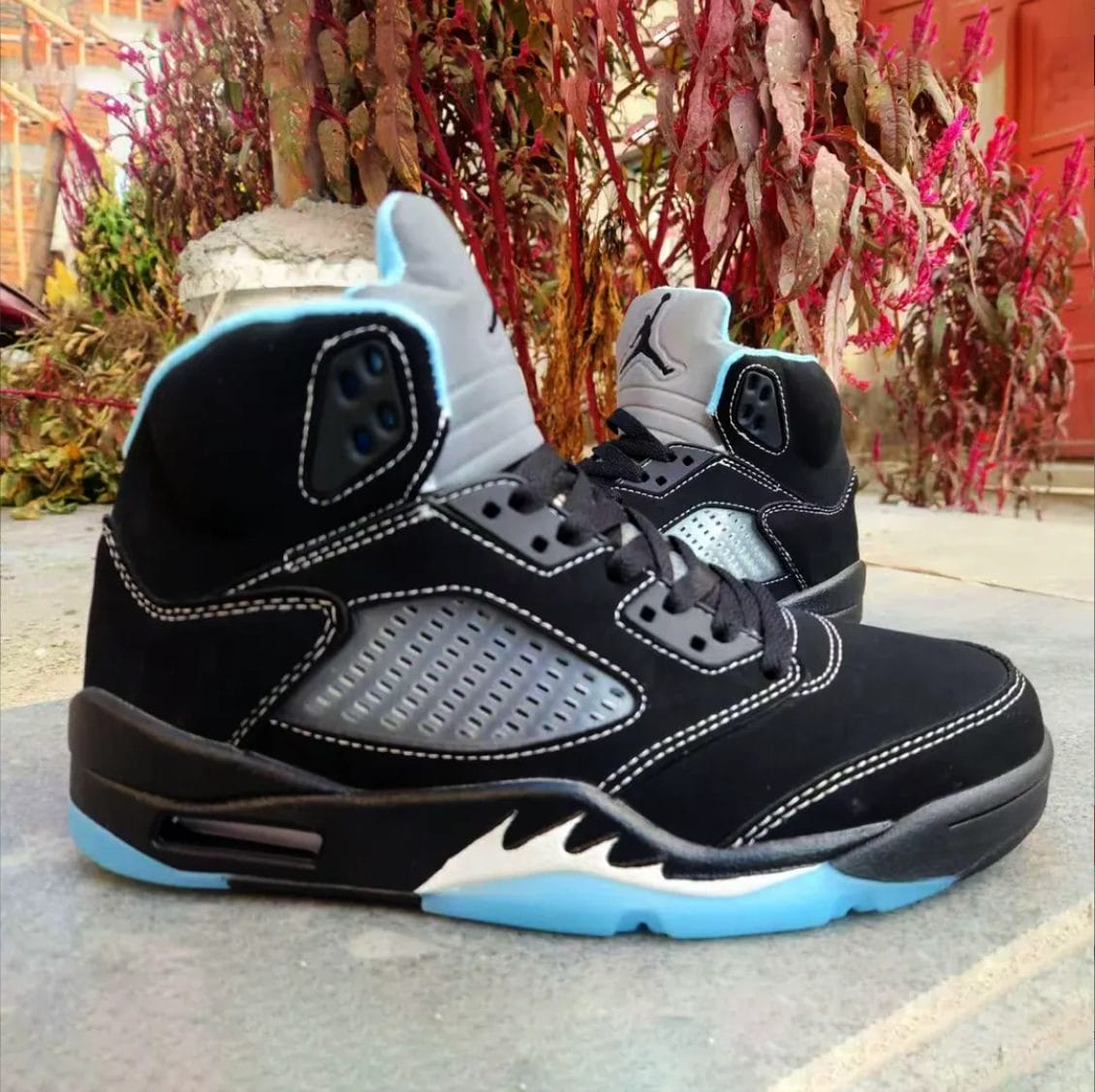 Air Jordan 5 Black University Blue Shoes Sneakers - Image 6