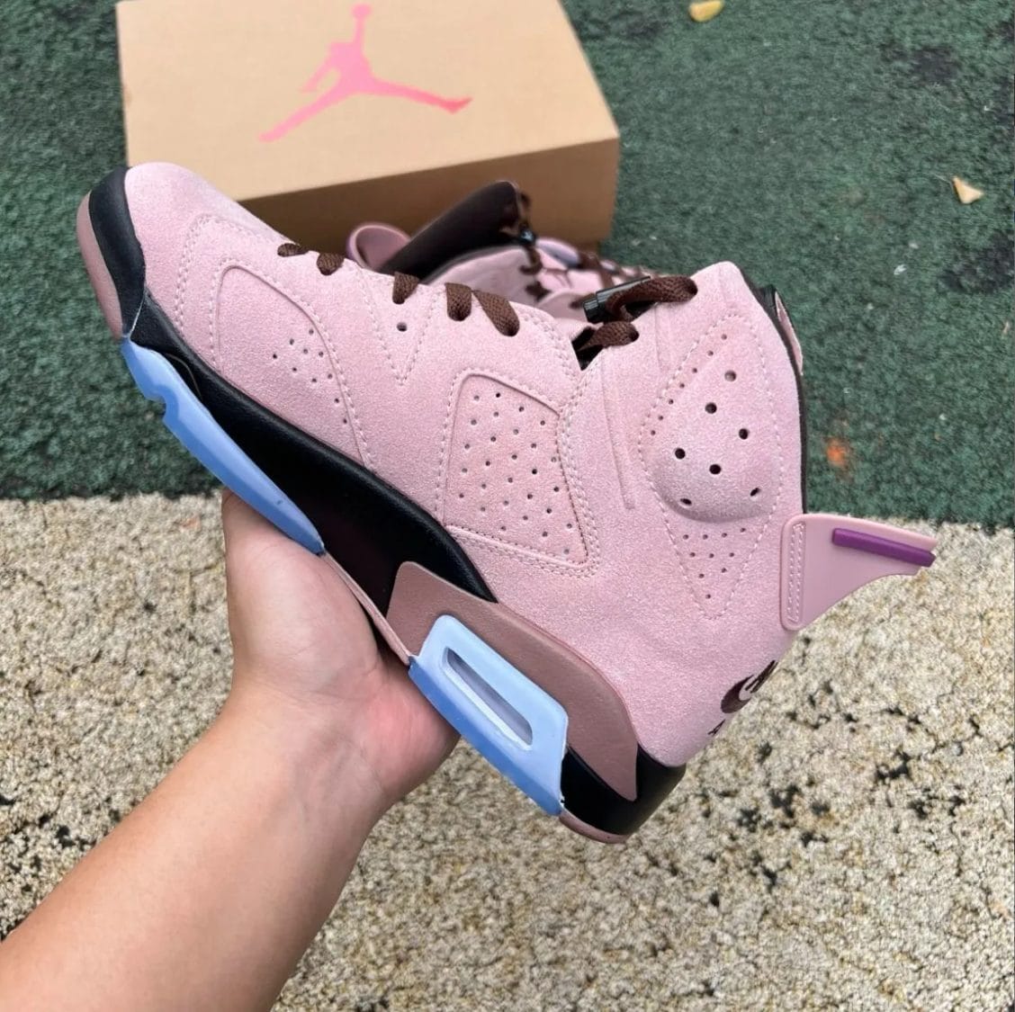 A Ma Maniere x Air Jordan 6 SP Black Smokey Mauve Shoes Sneaker - Image 3