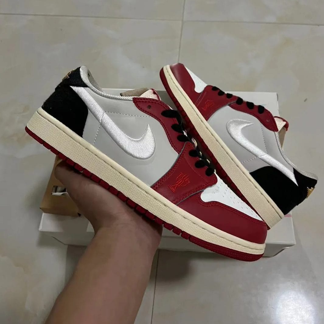 Trophy Room x Air Jordan 1 Low OG (White Swoosh) Shoes Sneakers - Image 5
