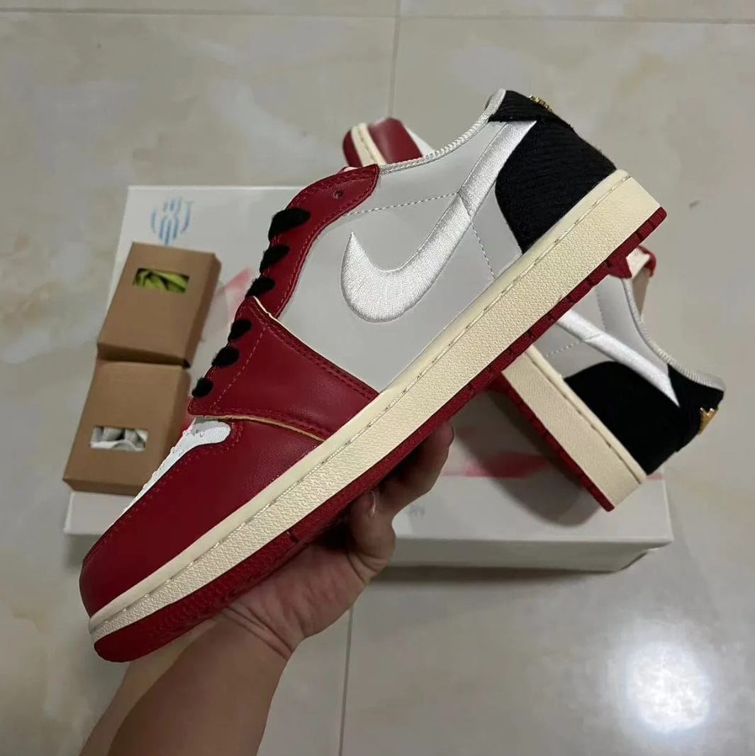 Trophy Room x Air Jordan 1 Low OG (White Swoosh) Shoes Sneakers - Image 6