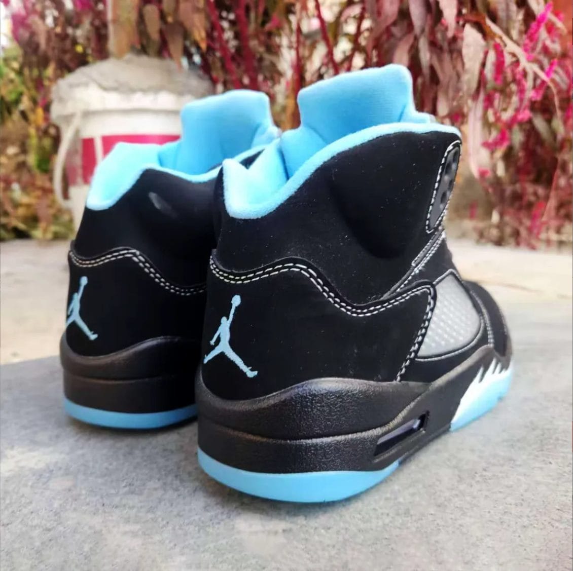 Air Jordan 5 Black University Blue Shoes Sneakers - Image 4
