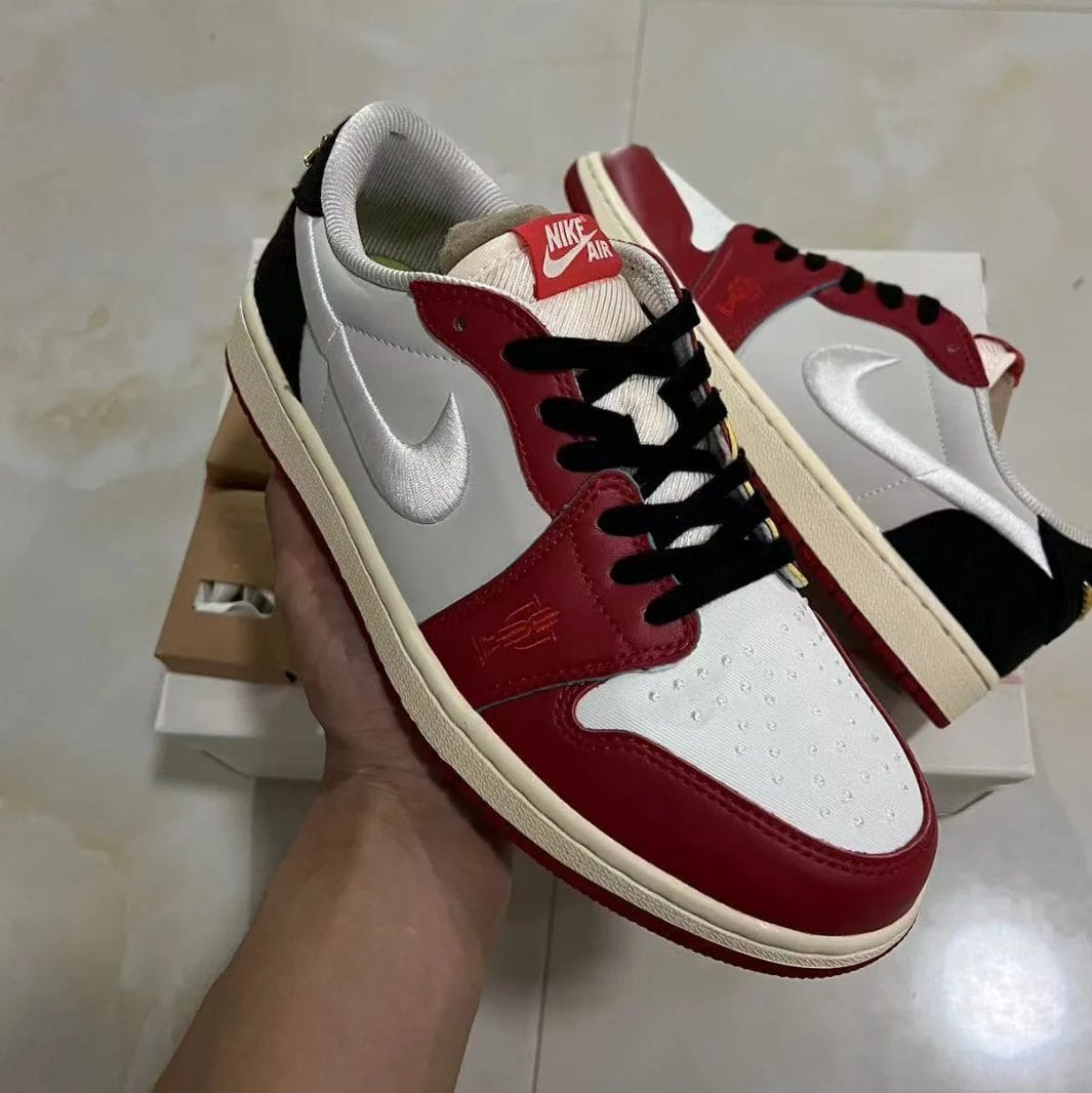 Trophy Room x Air Jordan 1 Low OG (White Swoosh) Shoes Sneakers - Image 7