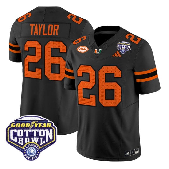 Sean Taylor Jersey #26 Miami Hurricanes 2025 Cotton Bowl Patch Stitched