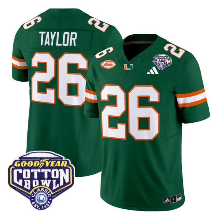 Alternative view of Sean Taylor Jersey #26 Miami Hurricanes 2025 Cotton Bowl Patch Stitched