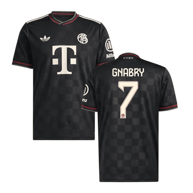 Serge Gnabry #7 Bayern Munich 2025-26 Third Men Jersey – Black