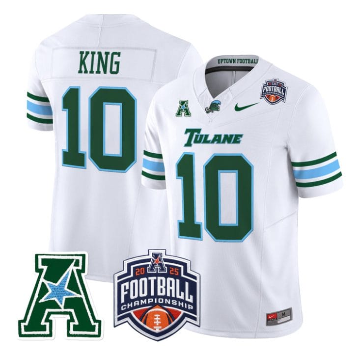 Shaun King Jersey #10 Tulane Green Wave 2025 AAC Championship Stitched - Image 5