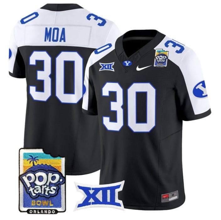 Alternative view of Sione Moa Jersey #30 BYU Cougars 2025 Pop-Tarts Patch Vapor Stitched