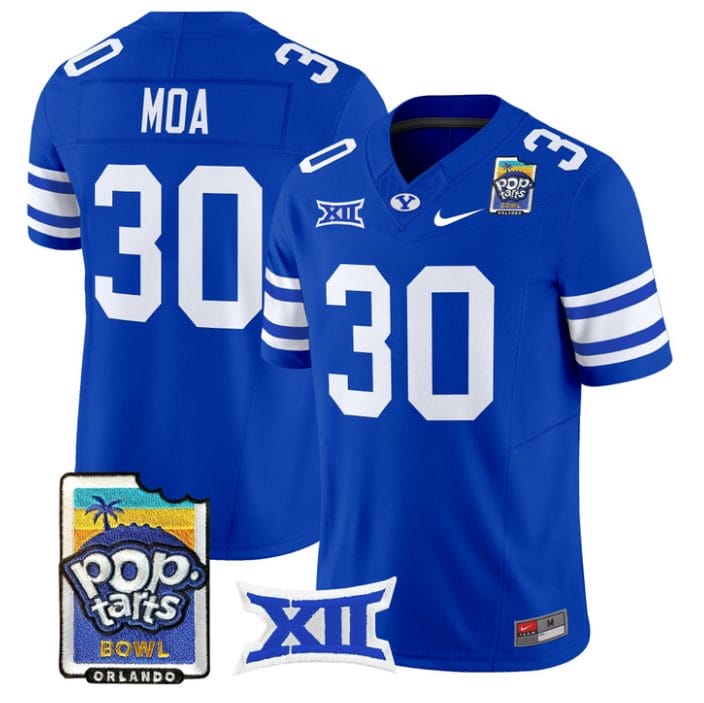 Sione Moa Jersey #30 BYU Cougars 2025 Pop-Tarts Patch Vapor Stitched - Image 4
