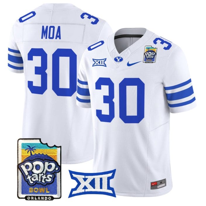Sione Moa Jersey #30 BYU Cougars 2025 Pop-Tarts Patch Vapor Stitched - Image 5
