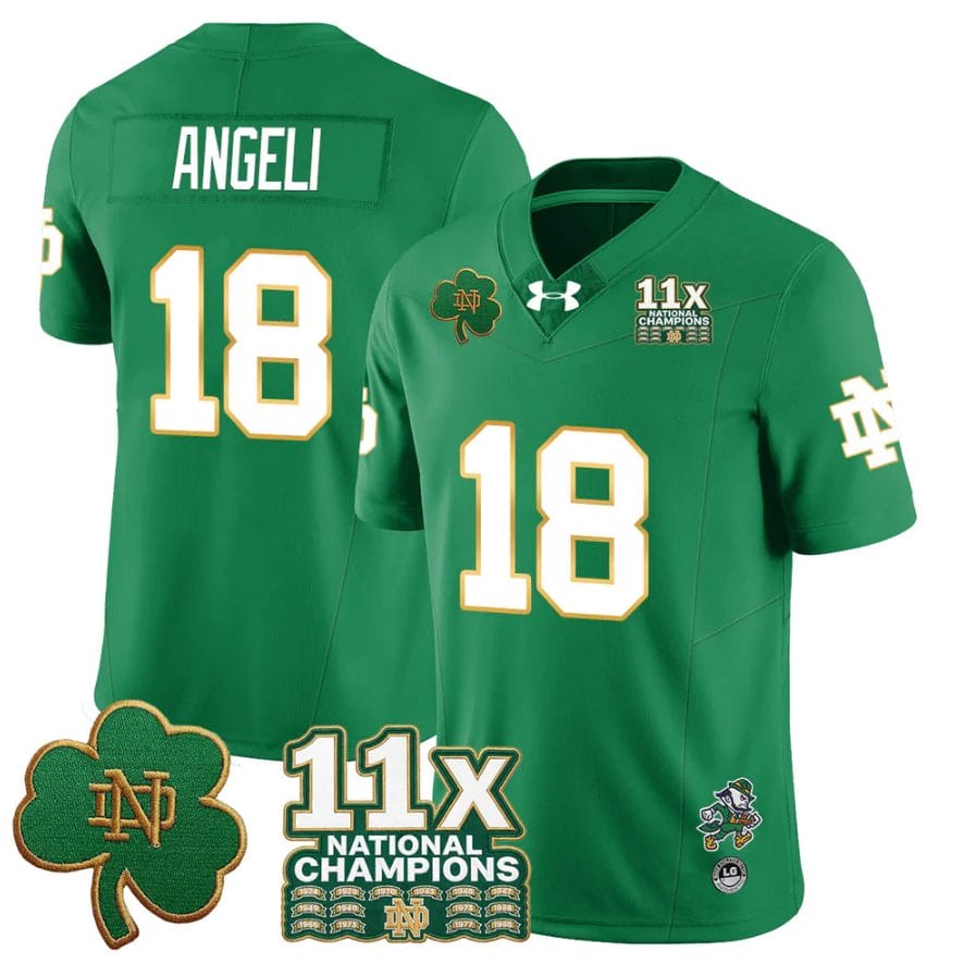 Alternative view of Steve Angeli Jersey #18 Notre Dame 11x-Time National Champions Stitched