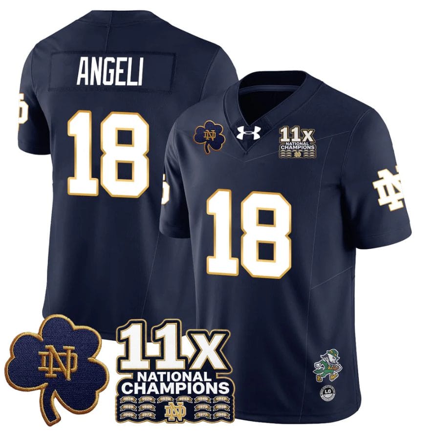 Steve Angeli Jersey #18 Notre Dame 11x-Time National Champions Stitched - Image 4