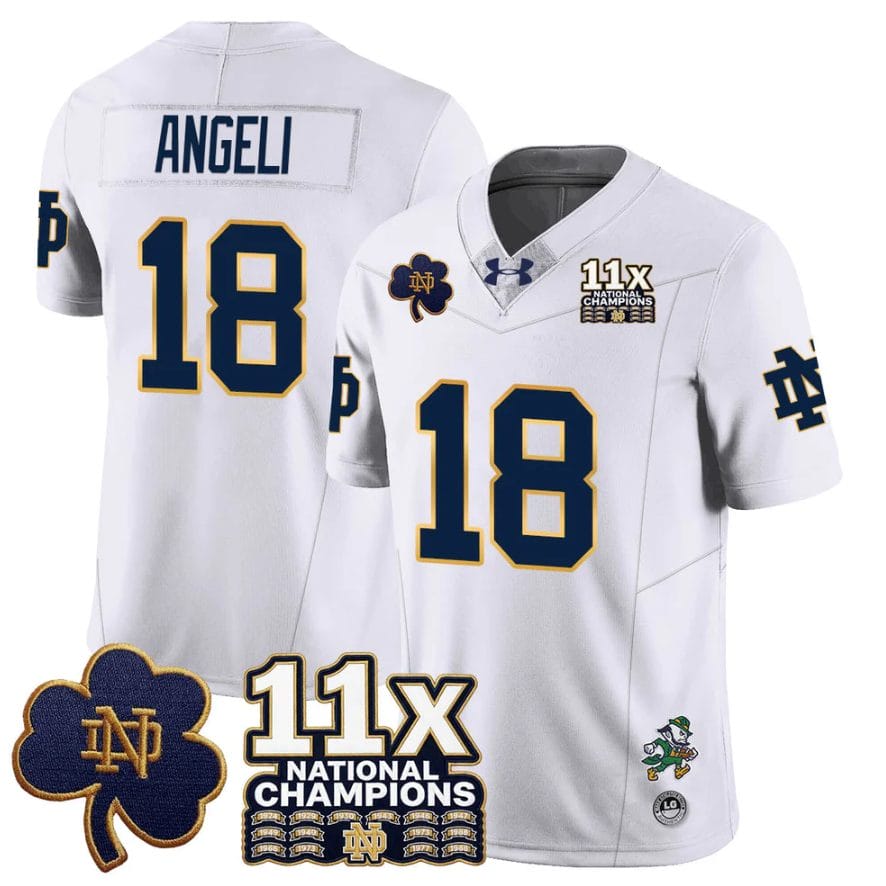 Steve Angeli Jersey #18 Notre Dame 11x-Time National Champions Stitched - Image 5