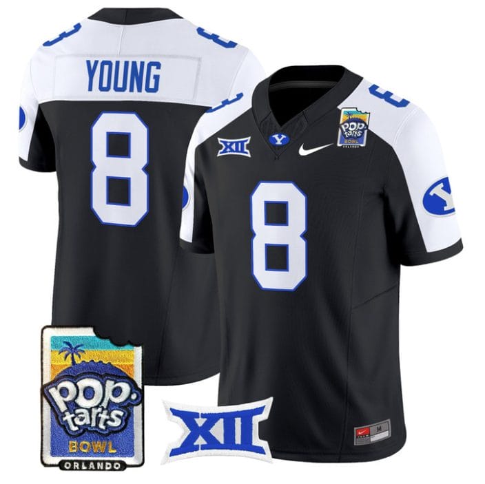 Alternative view of Steve Young Jersey #8 BYU Cougars 2025 Pop-Tarts Patch Vapor Stitched