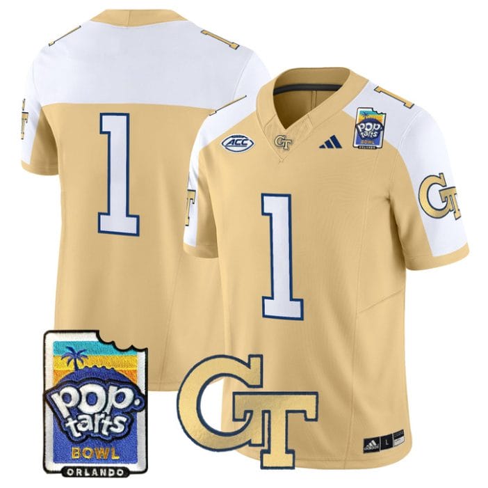 Team Jersey #1 Georgia Tech Jackets Pop-Tarts Bowl Patch Stitched
