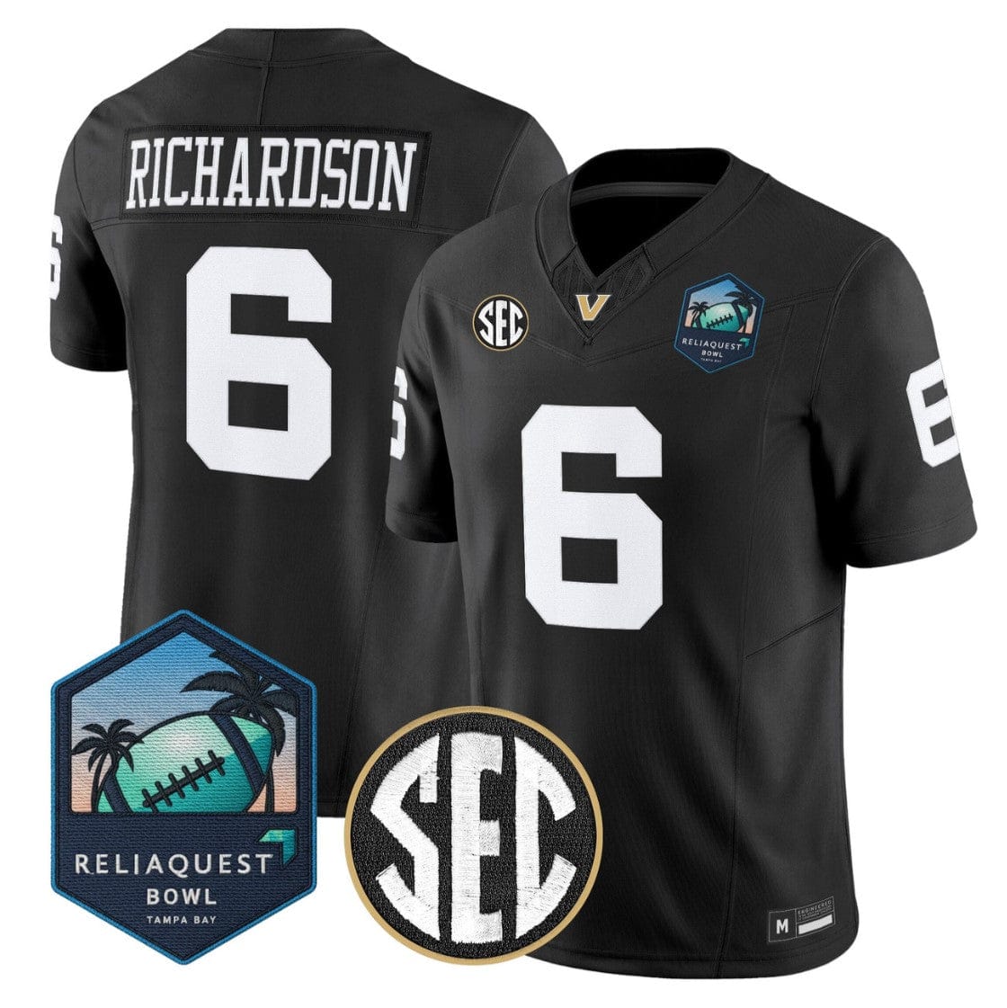 Alternative view of Tre Richardson Jersey #6 Vanderbilt Commodores 2025 ReliaQuest Bowl Stitched