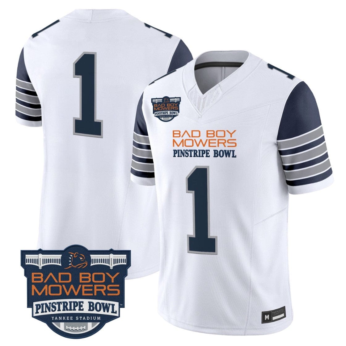 Alternative view of Team Jersey #1 Penn State 2025 Pinstripe Bowl Vapor Limited V2 Stitched