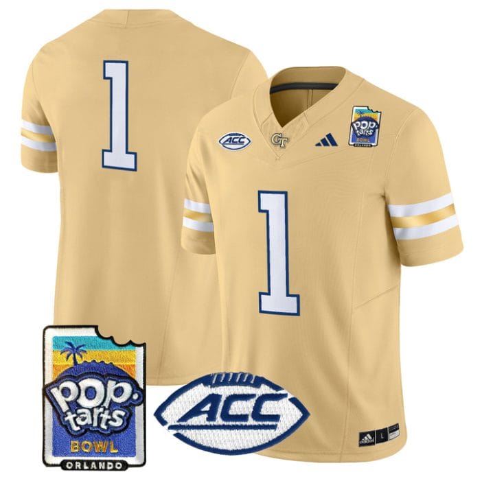 Alternative view of Team Jersey #1 Georgia Tech Jackets Pop-Tarts Bowl Patch Stitched