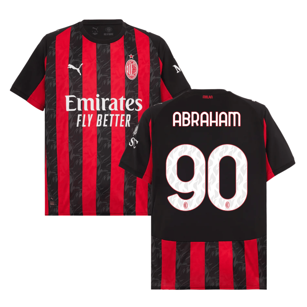 Tammy Abraham 90 AC Milan 2025-26 Home Match Jersey – Black Red