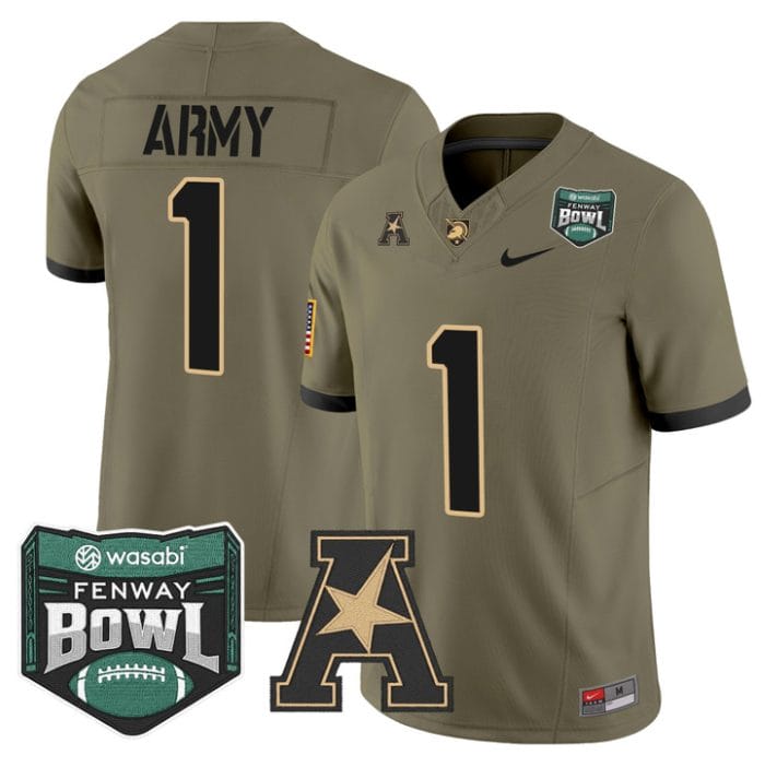Team Jersey #1 Army Black Knights 2025 Fenway Bowl Patch Stitched - Image 3