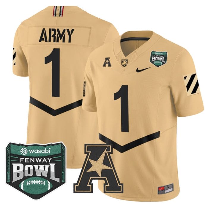 Team Jersey #1 Army Black Knights 2025 Fenway Bowl Patch Stitched - Image 4