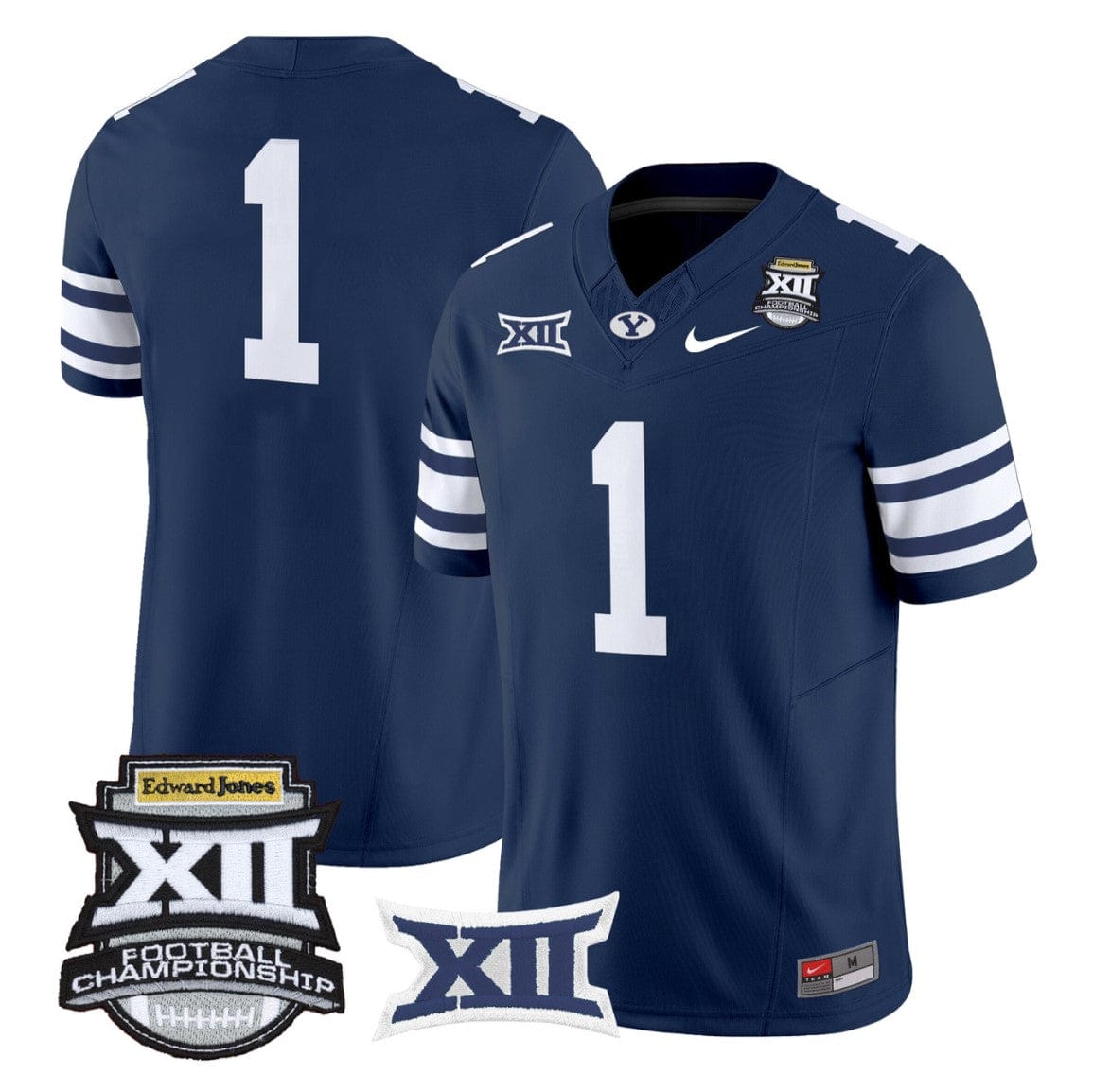 Alternative view of Team Jersey #1 BYU Cougars 2025 Big 12 Championship Vapor Stitched