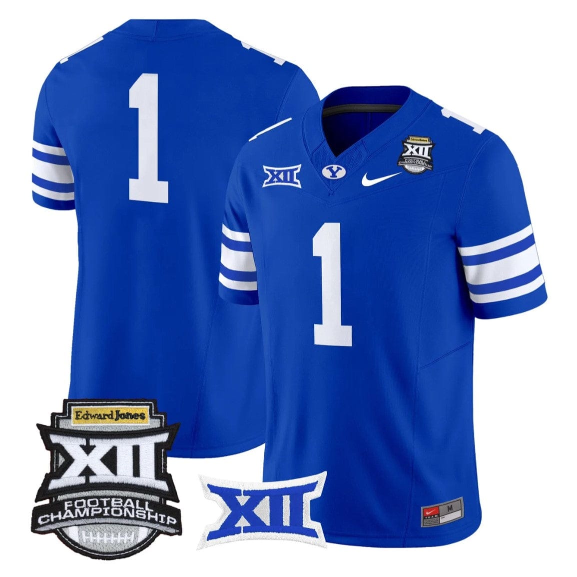 Team Jersey #1 BYU Cougars 2025 Big 12 Championship Vapor Stitched - Image 4