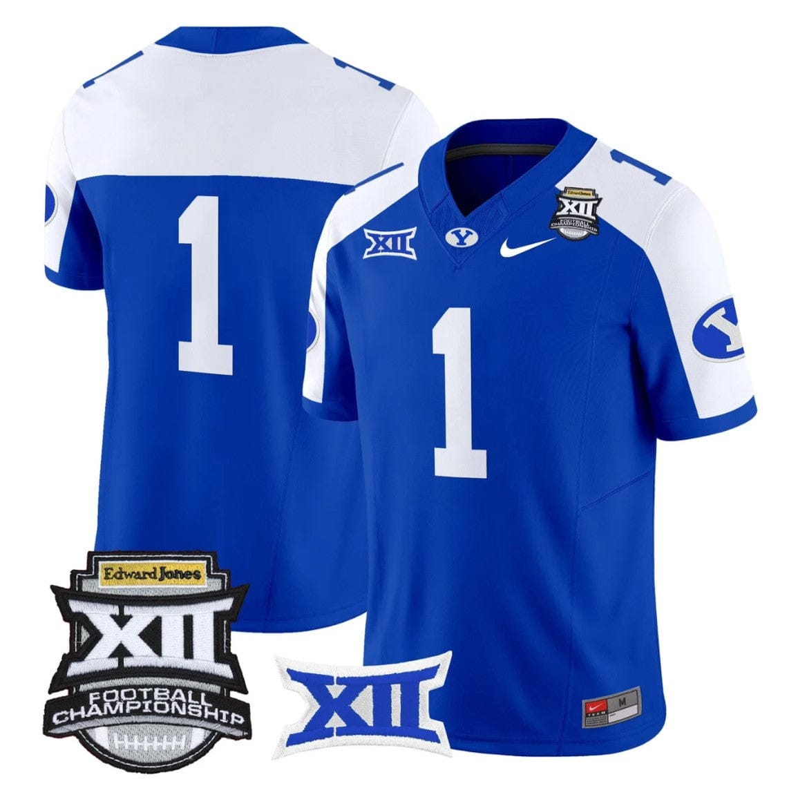 Team Jersey #1 BYU Cougars 2025 Big 12 Championship Vapor Stitched - Image 3