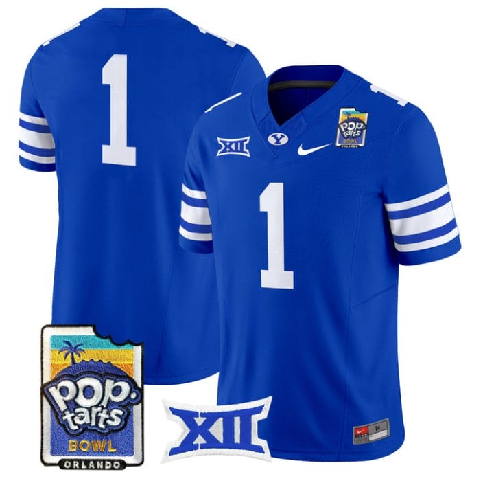 Team Jersey #1 BYU Cougars 2025 Pop-Tarts Patch Limited Stitched - Image 4