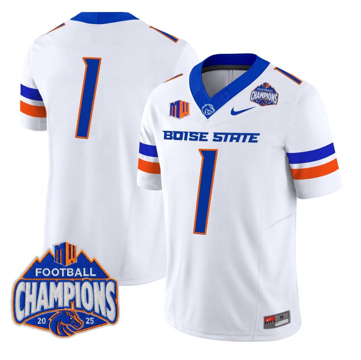 Team Jersey #1 Boise State Broncos 2025 Mountain West Champions Stitched - Image 5