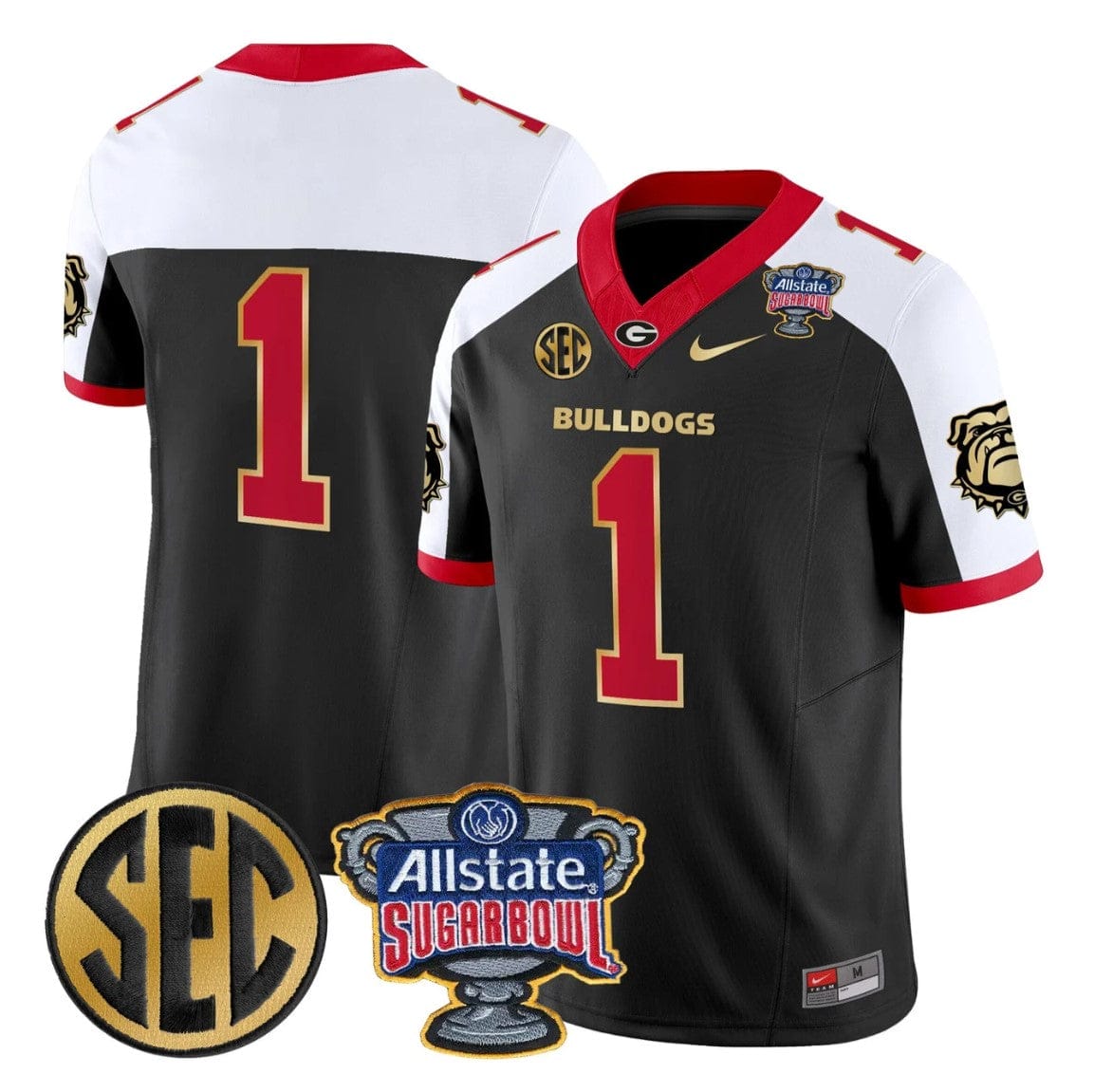 Team Jersey #1 Georgia Bulldogs Sugar Bowl Patch Limited Stitched - Image 3