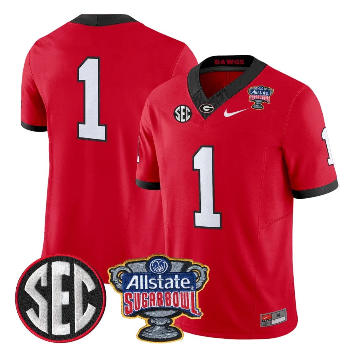 Team Jersey #1 Georgia Bulldogs Sugar Bowl Patch Limited Stitched - Image 4