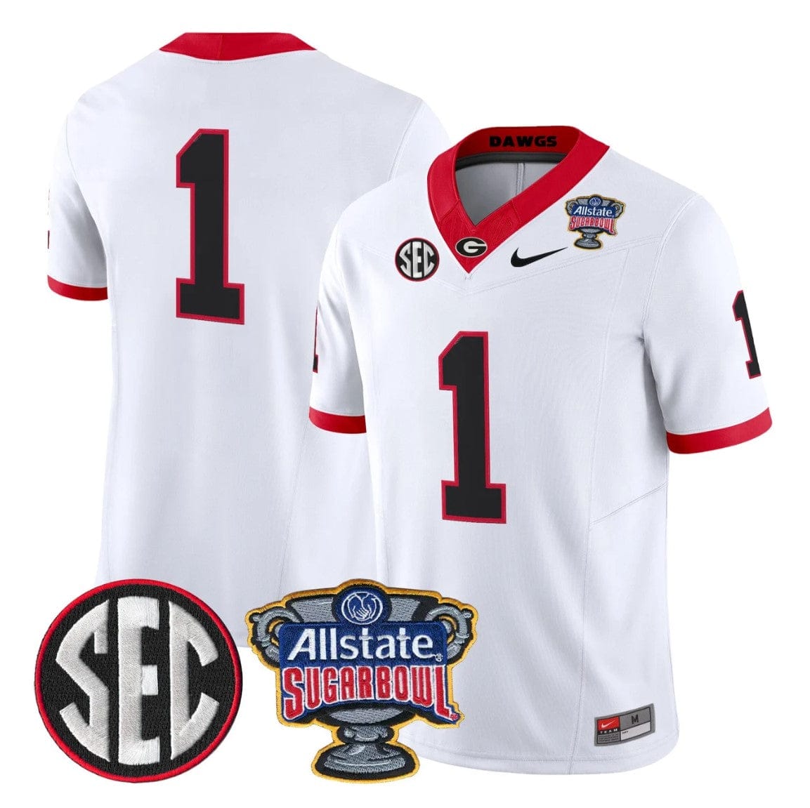 Team Jersey #1 Georgia Bulldogs Sugar Bowl Patch Limited Stitched - Image 5