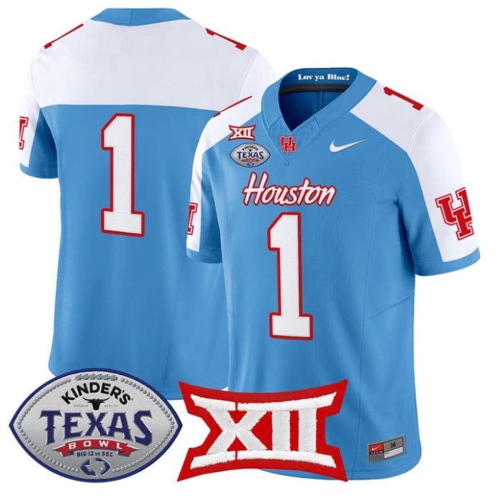 Alternative view of Team Jersey #1 Houston Cougars 2025 Texas Bowl Patch Stitched