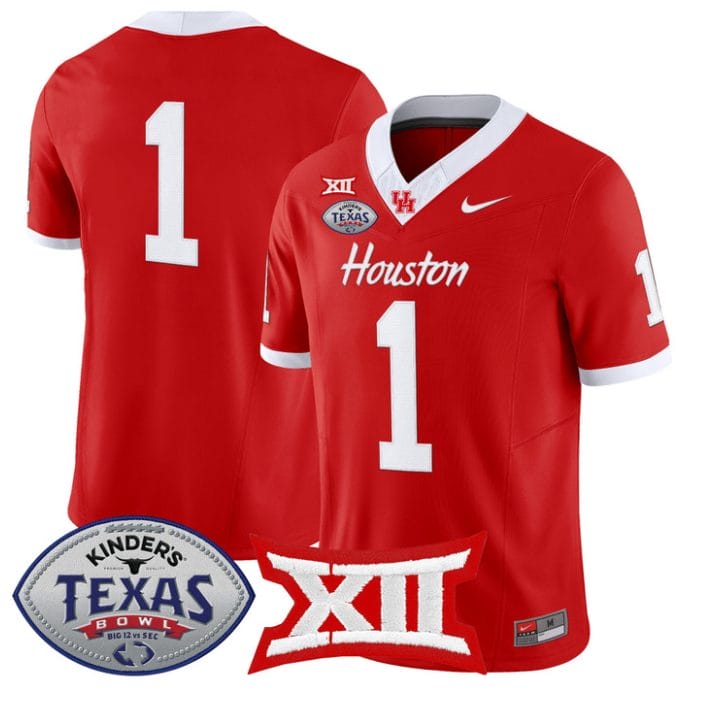 Team Jersey #1 Houston Cougars 2025 Texas Bowl Patch Stitched - Image 4