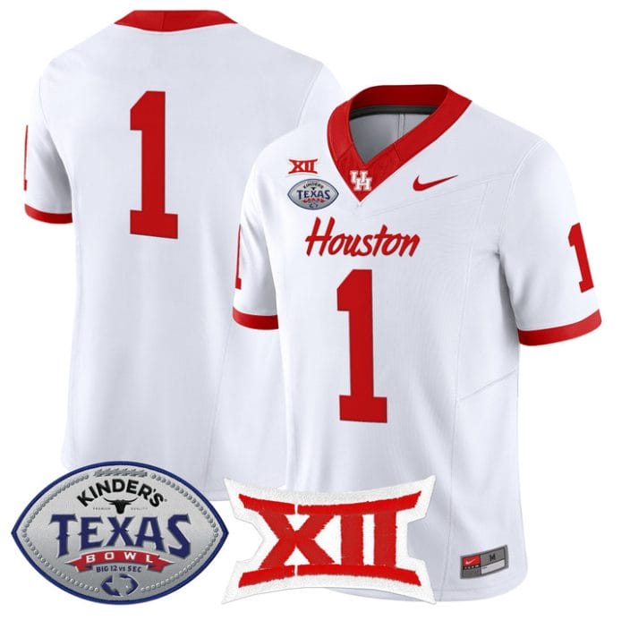 Team Jersey #1 Houston Cougars 2025 Texas Bowl Patch Stitched - Image 5
