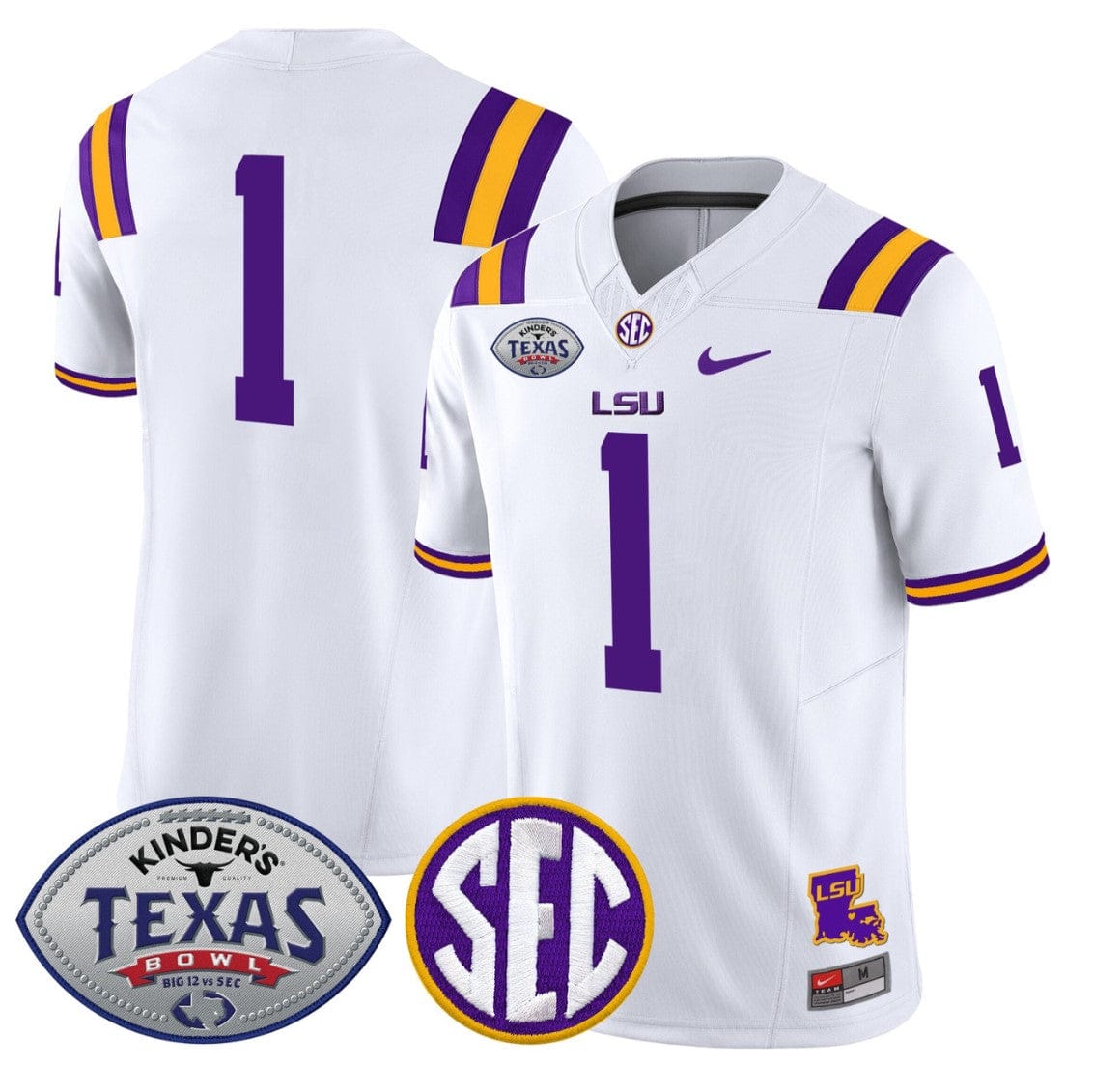 Team Jersey #1 LSU Tigers 2025 Texas Bowl Vapor Limited Stitched - Image 5
