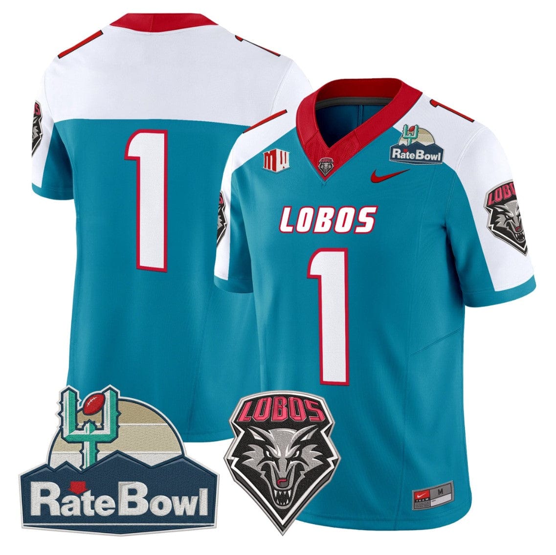 Team Jersey #1 New Mexico Lobos 2025 Rate Bowl Limited Stitched
