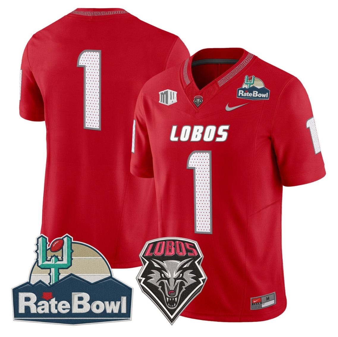 Team Jersey #1 New Mexico Lobos 2025 Rate Bowl Limited Stitched - Image 3