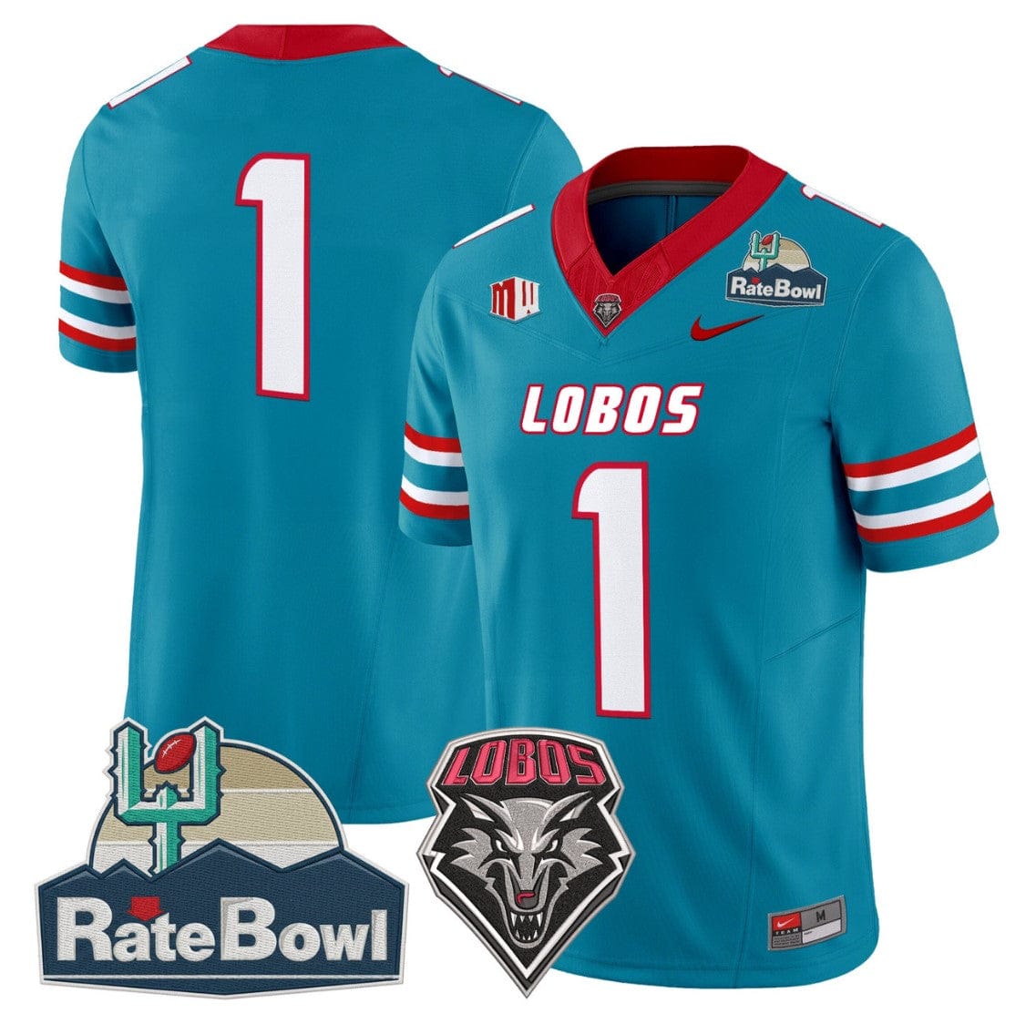 Team Jersey #1 New Mexico Lobos 2025 Rate Bowl Limited Stitched - Image 4