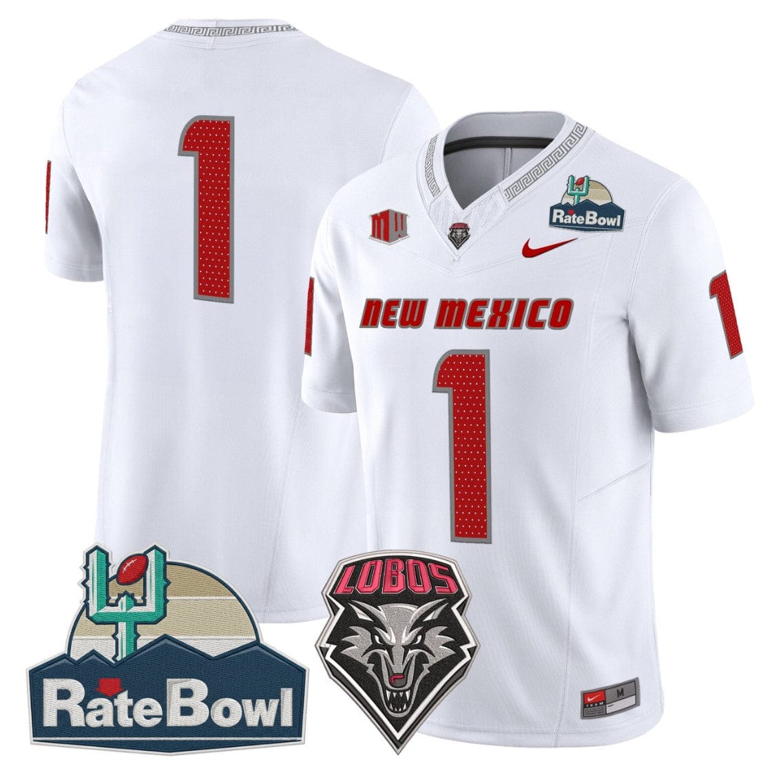 Team Jersey #1 New Mexico Lobos 2025 Rate Bowl Limited Stitched - Image 5