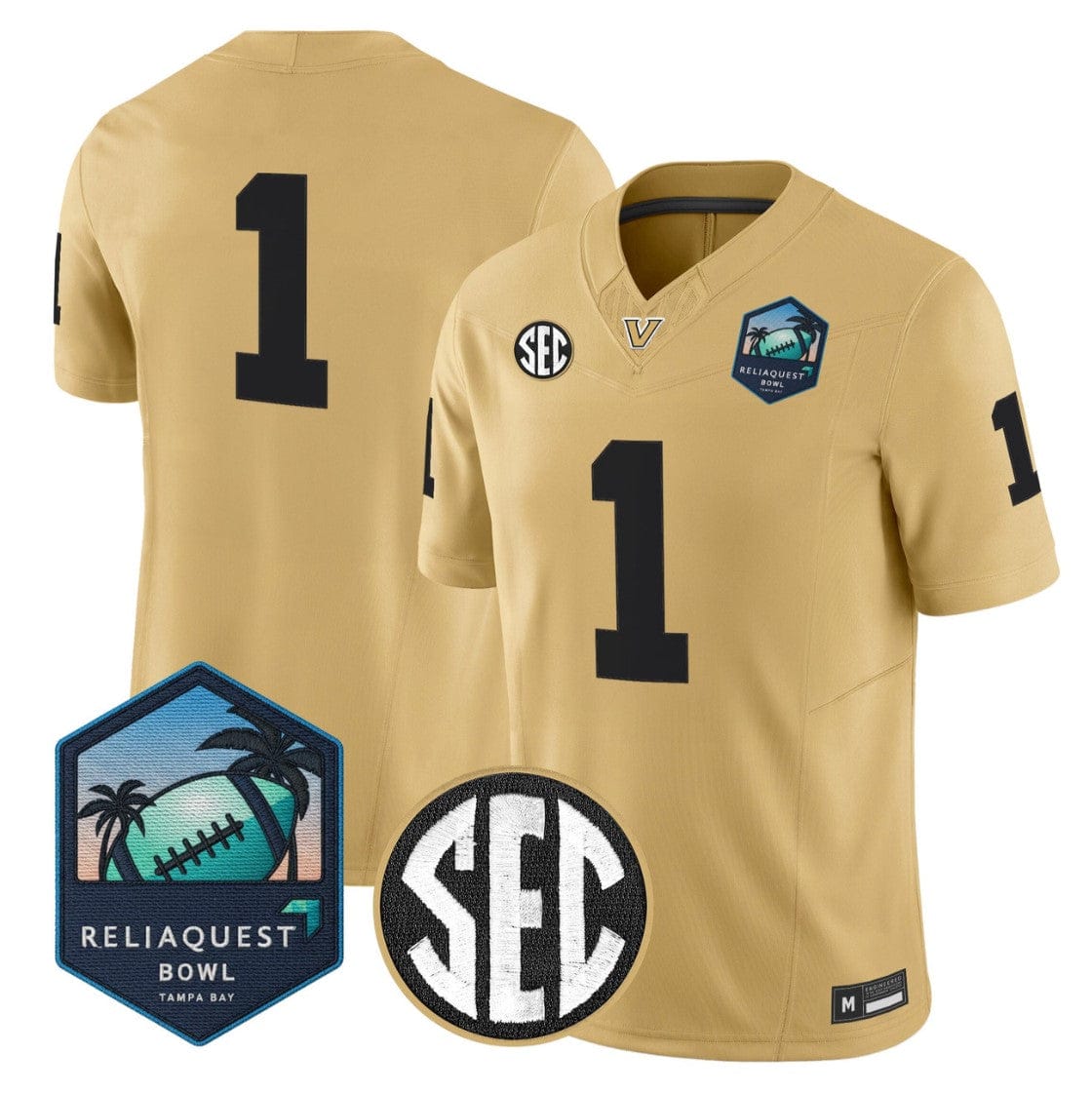 Team Jersey #1 Vanderbilt Commodores 2025 ReliaQuest Bowl Stitched - Image 3