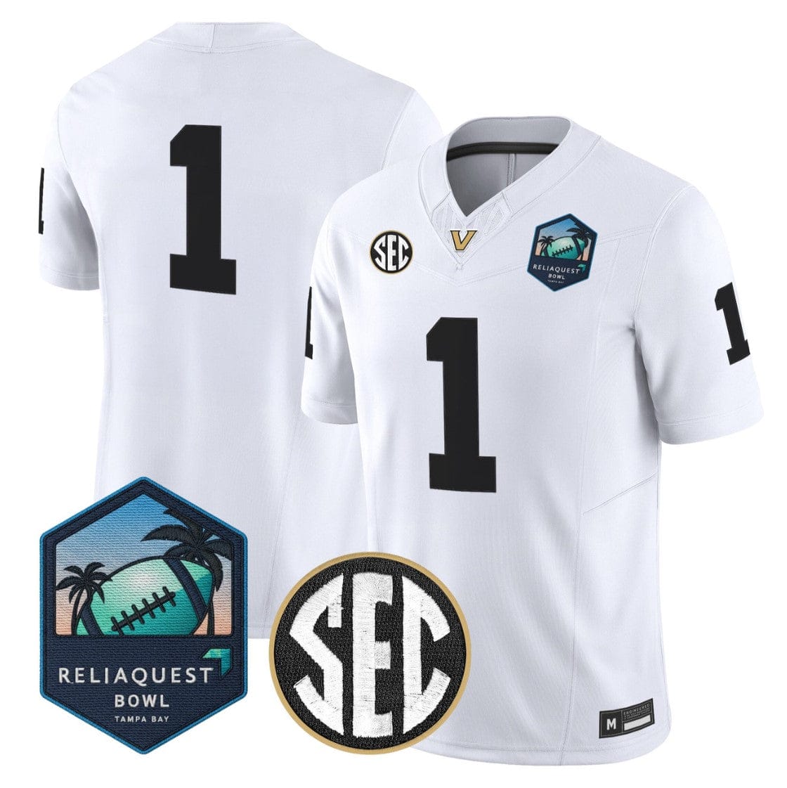 Team Jersey #1 Vanderbilt Commodores 2025 ReliaQuest Bowl Stitched - Image 4