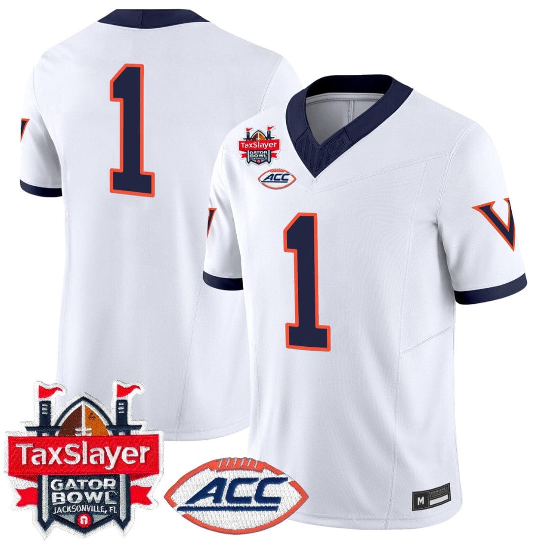 Team Jersey #1 Virginia Cavaliers 1995 Throwbacks Gator Bowl Stitched - Image 4