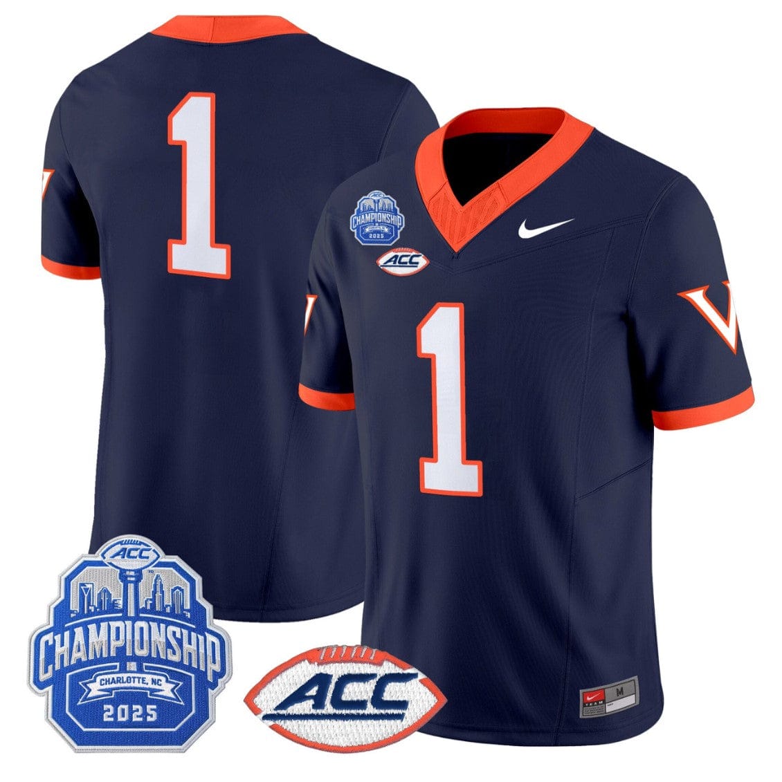 Team Jersey #1 Virginia Cavaliers 2025 ACC Championship Stitched